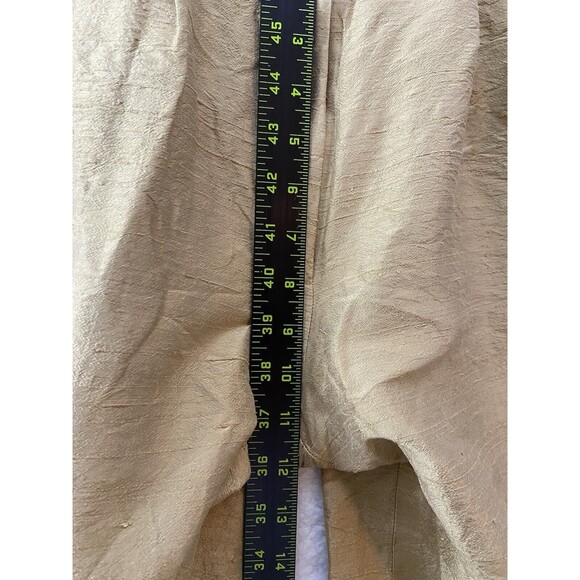 Unbranded Womens Gold Lined Boho Chic Crinkle Silk-Like High Waist Pants Small‎ - Picture 4 of 9